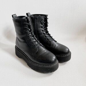 Steve Madden Bolero Black Combat Boots - Size 8 (EU 38)